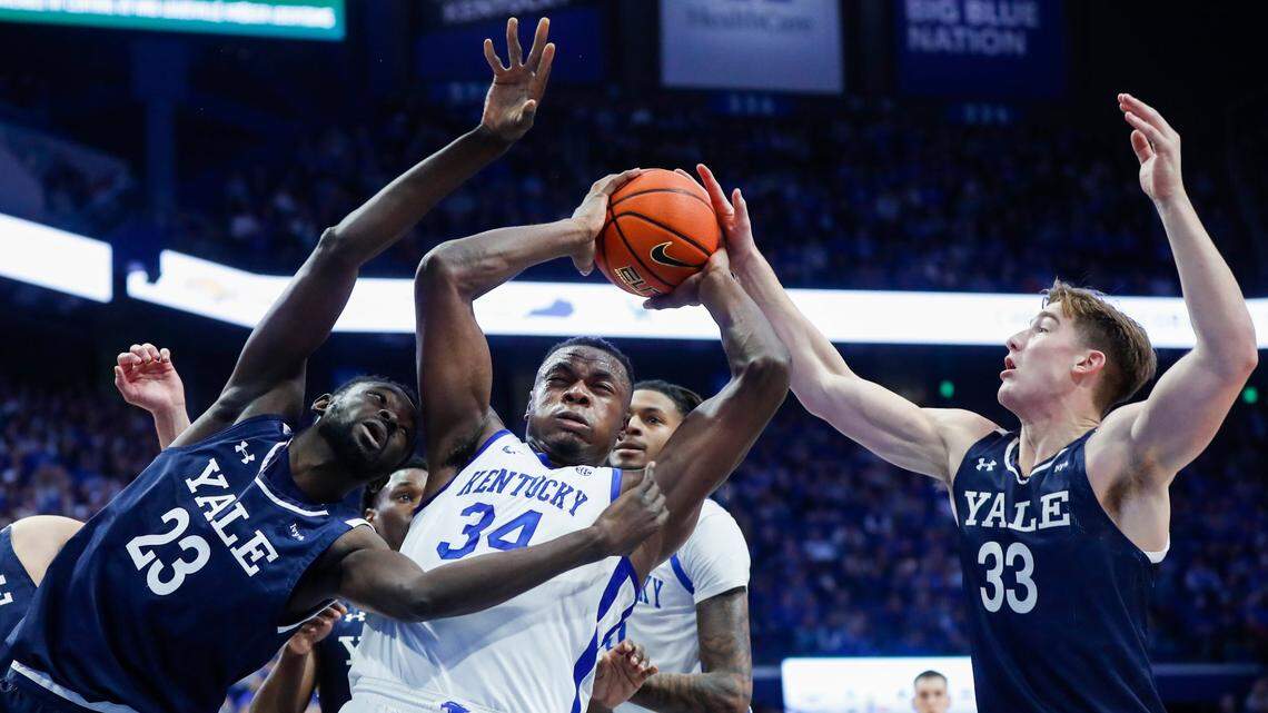 Kentucky’s offense uneven again, but Cats hold off Yale behind Oscar Tshiebwe’s big day