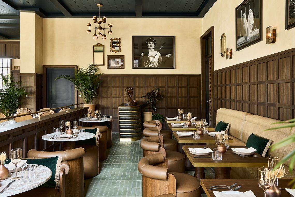 The Granddam, a restaurant that specializes in upscale regional cuisine, inside The Manchester Hotel. The hotel opens June 2, 2023, in the Lexington Distillery District. 