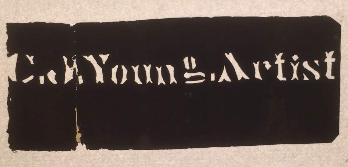 A brass stencil plate with “C.J. Young Artist” cut into the metal was recovered from the photo studio site at the Berkley store dig at Camp Nelson.