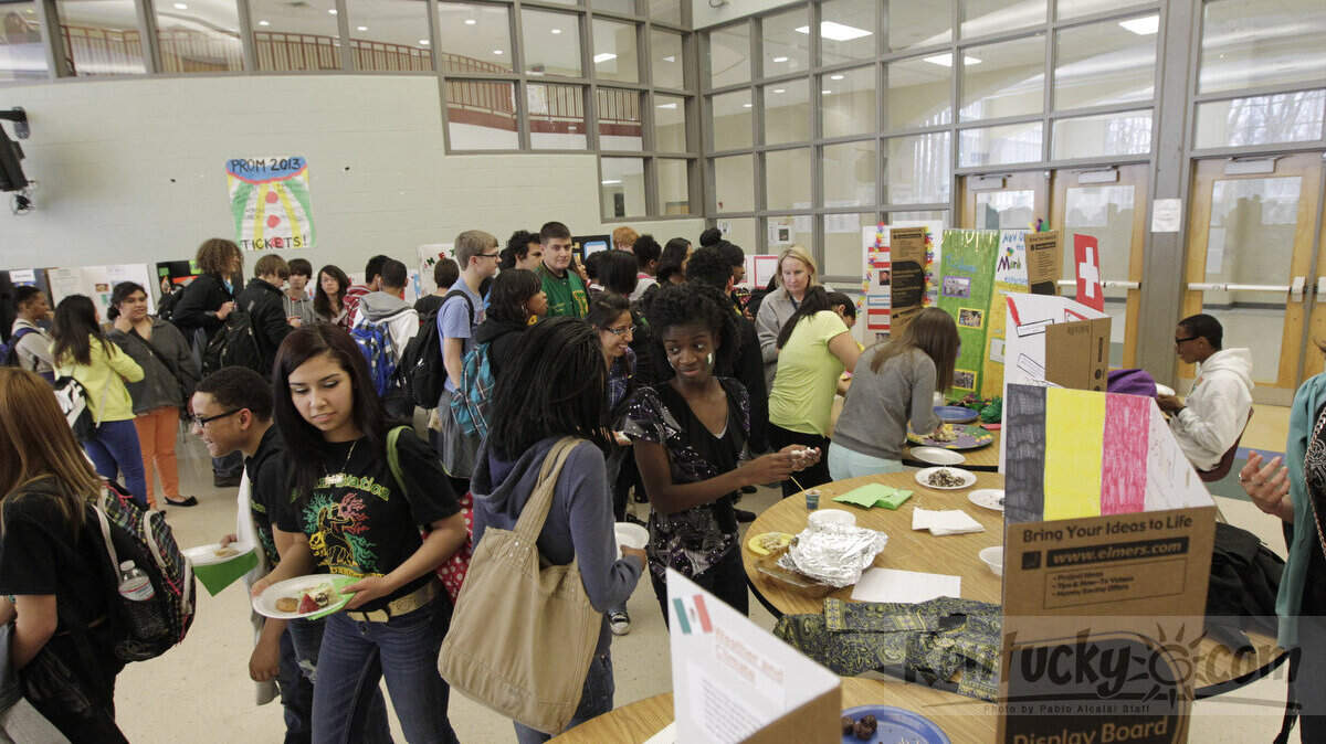 Students sampled food from around the world during the Diversity Fair at Bryan Station High School in Lexington, Ky., on March 29, 2013. Photo by Pablo Alcala | Staff