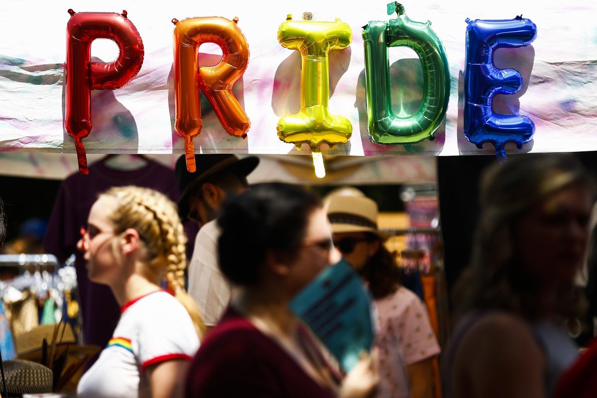 Thousands of attendees passed by pride balloons during Lexington Pride Festival 2018 Saturday at the courthouse plaza in Lexington.