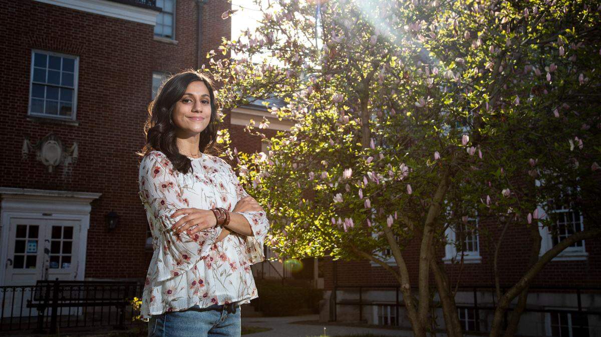 Rachel Barczak poses for a portrait at the Center for Research on Violence Against Women at the University of Kentucky in Lexington, Ky., Friday, April 16, 2021.