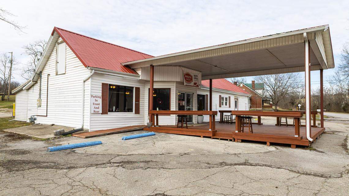 Exterior shot of the new barbecue restaurant, Nolo's On The Levee, on Jan. 23, 2026, in Mt. Sterling, Ky.