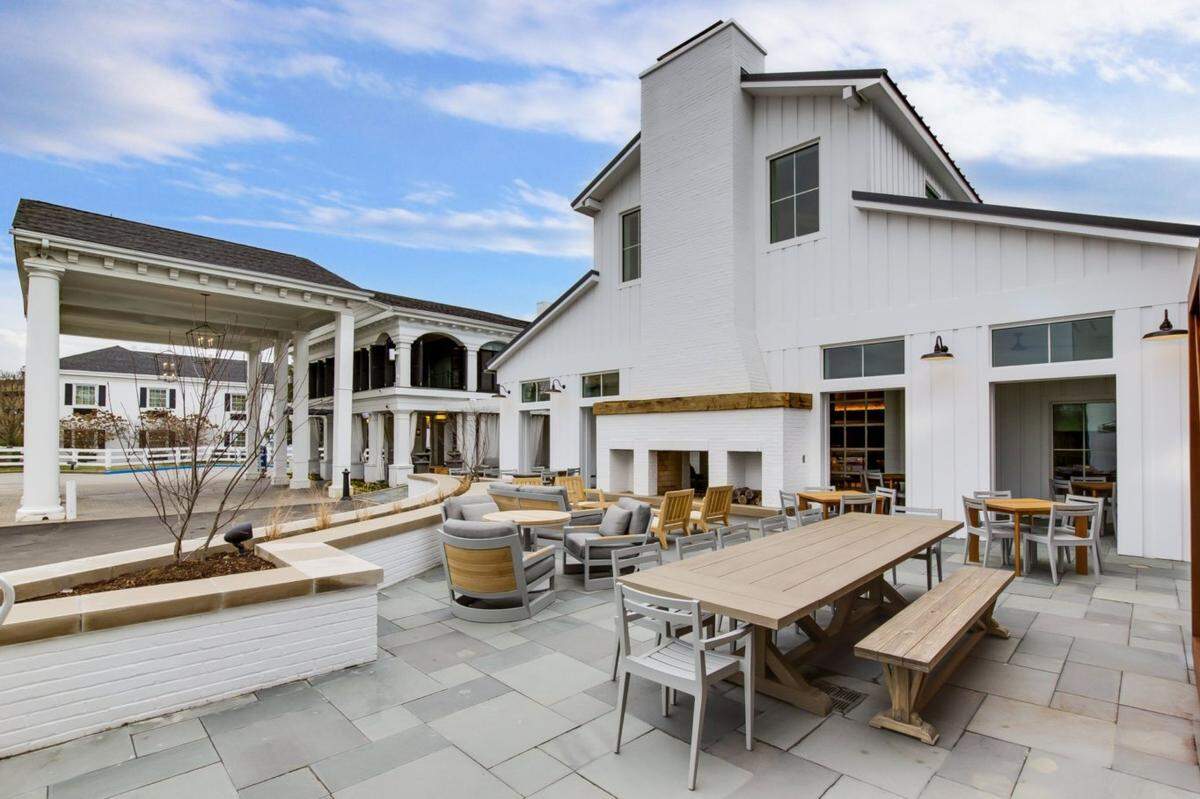 The Rackhouse Tavern at the refurbished Campbell House in Lexington has patio seating available in warm weather. The restaurant and bar are open to the public as well as hotel guests.