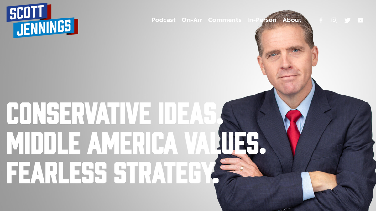 A screenshot of CNN pundit and Kentucky native Scott Jennings’ website.