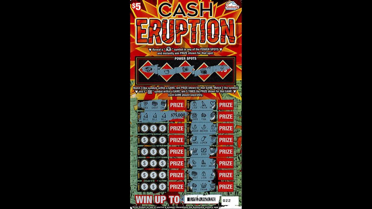 Bray’s winning Kentucky Lottery ticket, worth $75,000.