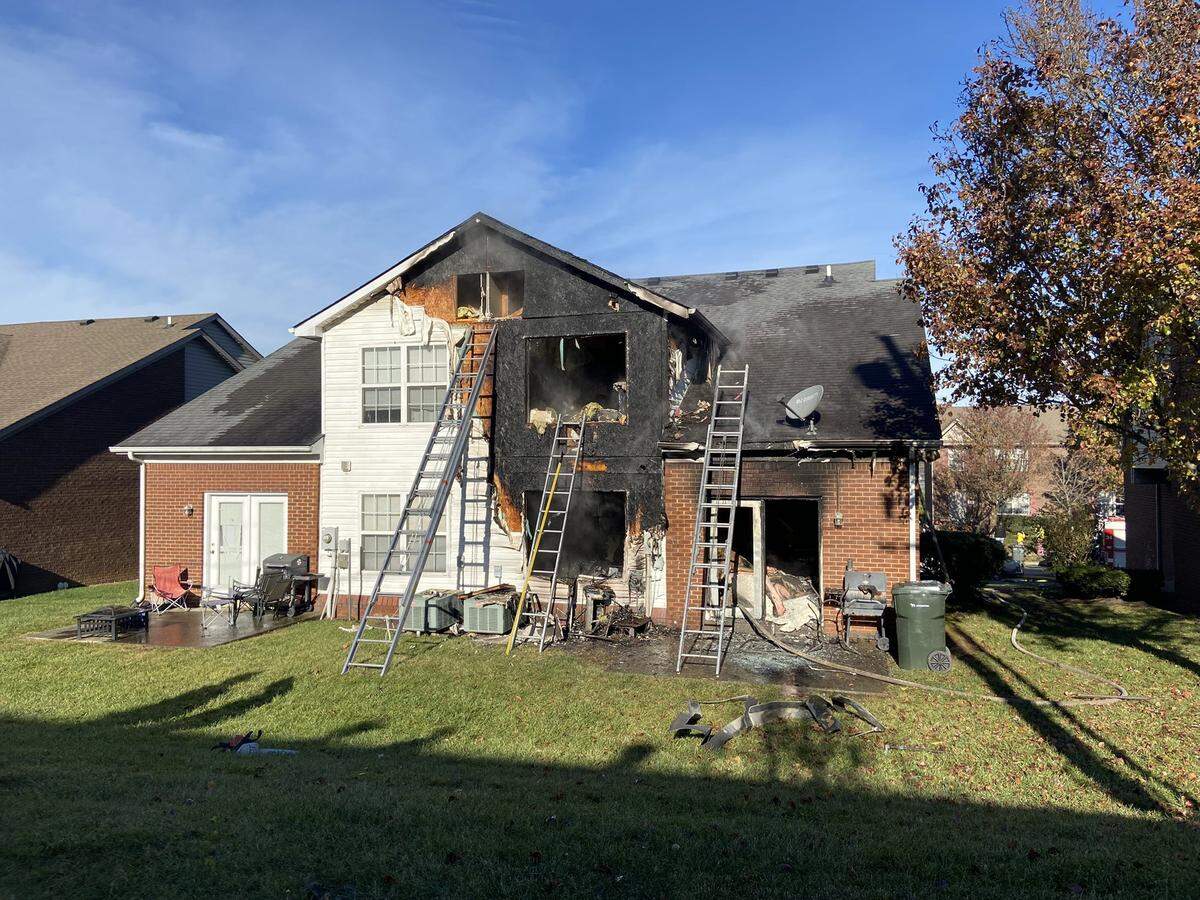 A home on Fiddler Creek Way in Lexington was damaged Tuesday in a fire.
