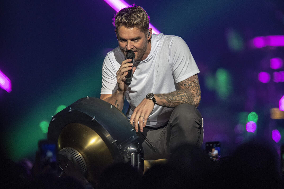 Brett Young performs in Rupp Arena, Thursday night.