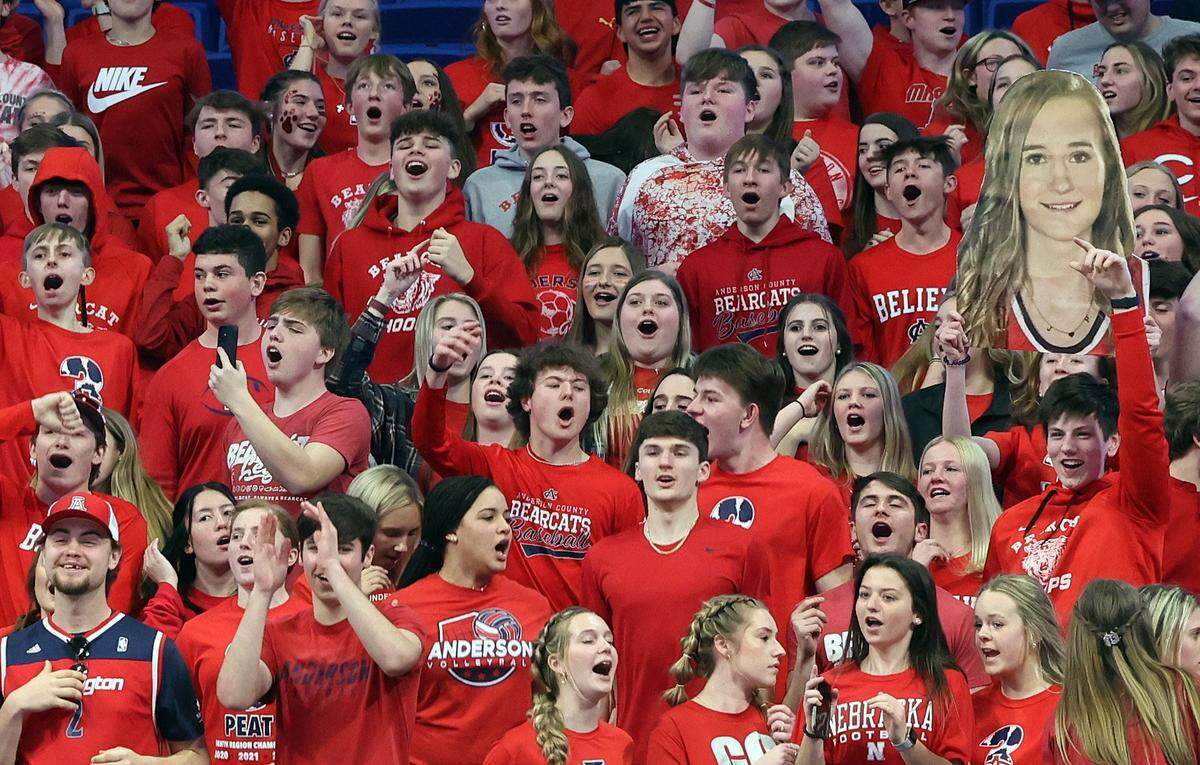 Anderson County fans show their support against Sacred Heart during the Girls’ Sweet 16 at Rupp Arena in 2022. The Bearcats are back in the tournament this year.