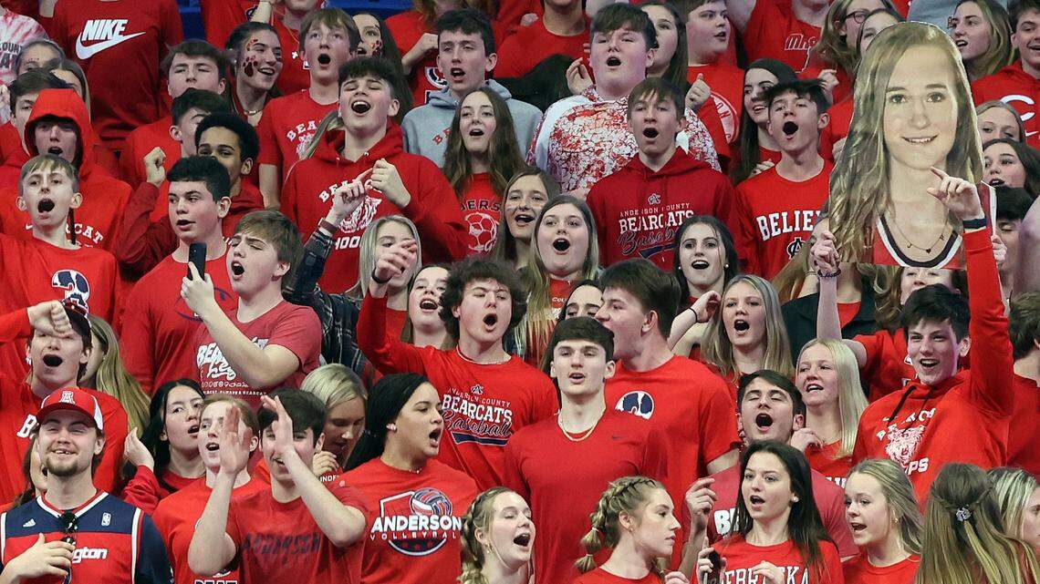 Anderson County fans show their support during last year’s Girls’ Sweet 16 in Rupp Arena. This year’s bracket is now complete after a weekend full of regional championship games.
