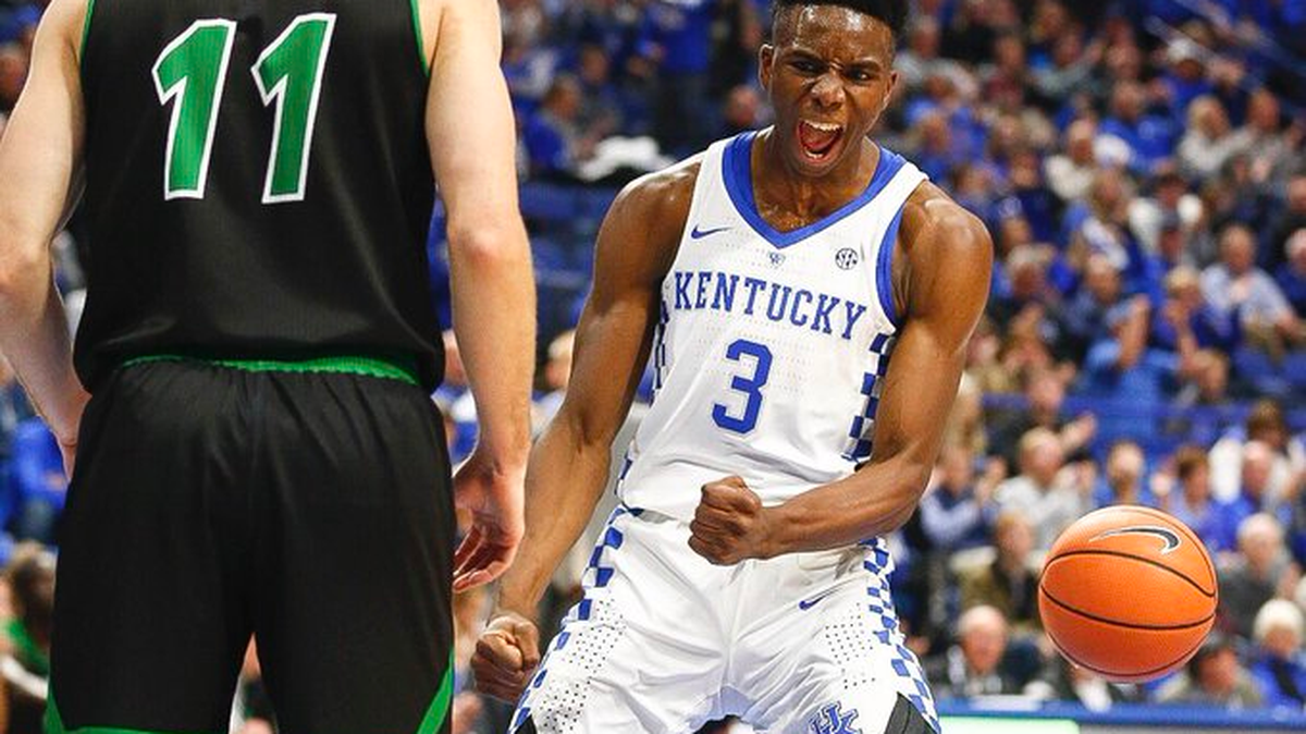 Hamidou Diallo celebrated during Kentucky's season opener against Utah Valley.