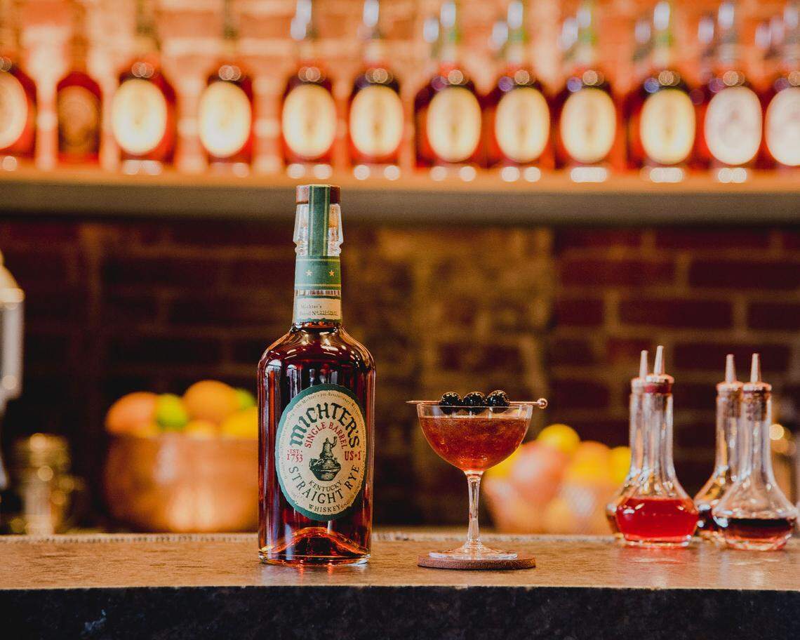 The Bar at Fort Nelson features classic drinks made with Michter’s rye, bourbon and whiskeys such as this Rye Manhattan.