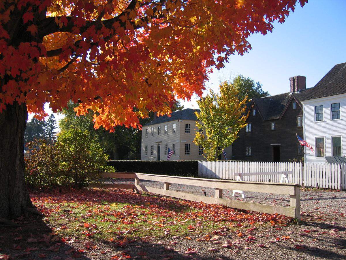 Fall foliage at the Strawbery Banke Museum, a 10-acre living history museum.