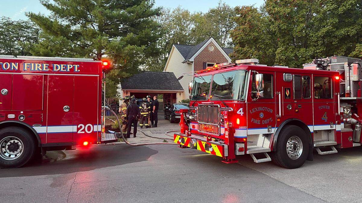 The Lexington Fire Department responds to a house fire in the 4200 block of Steamboat Road.