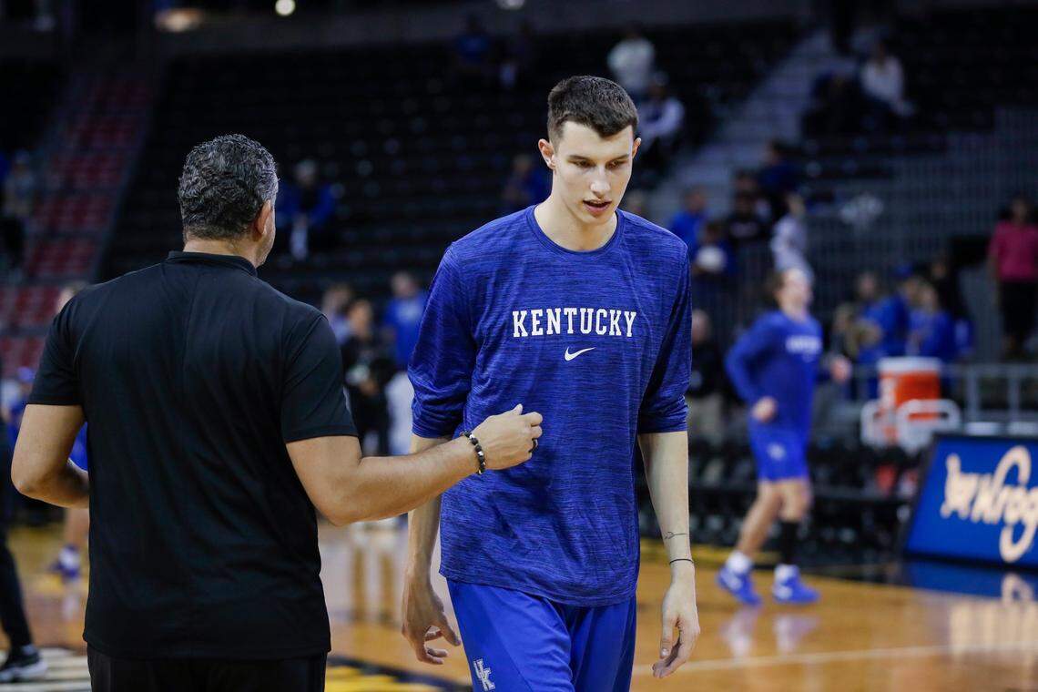 Kentucky freshman Zvonimir Ivisic has gone through pregame activities with the Wildcats on several occasions this season, but is yet to appear in a game.
