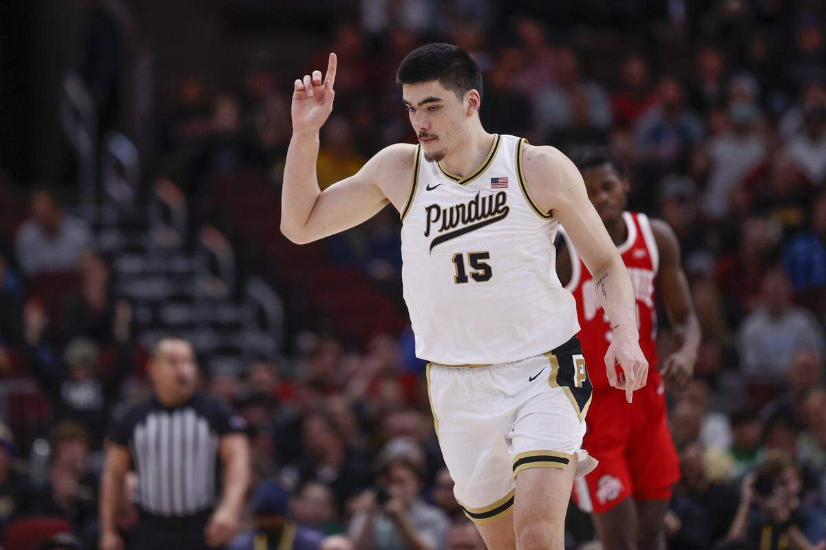 Zach Edey and Purdue are seeded No. 1 in Kentucky’s East Region after winning the Big Ten Tournament championship on Sunday.