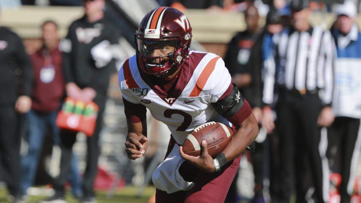 The installation of dual-threat quarterback Hendon Hooker (2) as the Virginia Tech starter before the season’s fifth game turned around the Hokies’ season.