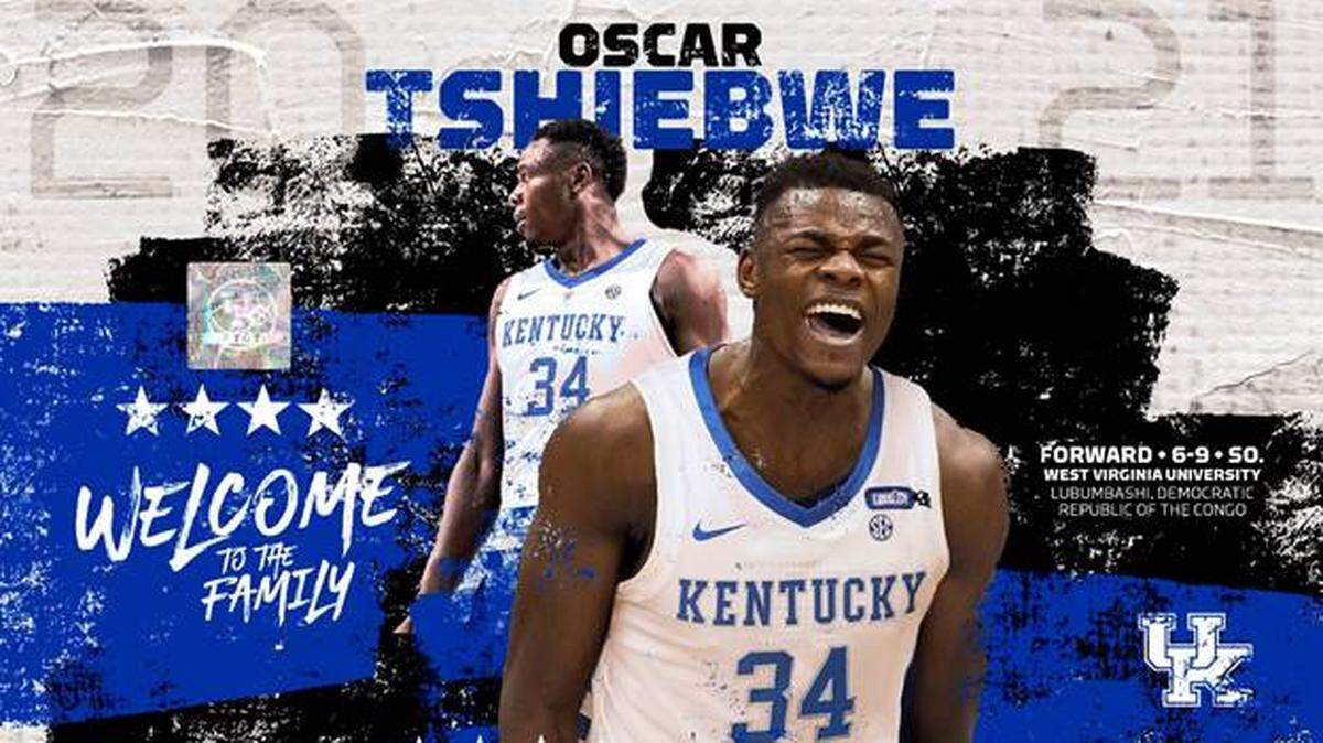 Oscar Tshiebwe averaged 11.2 points, 9.3 rebounds as a freshman at West Virginia in the 2019-20 season.