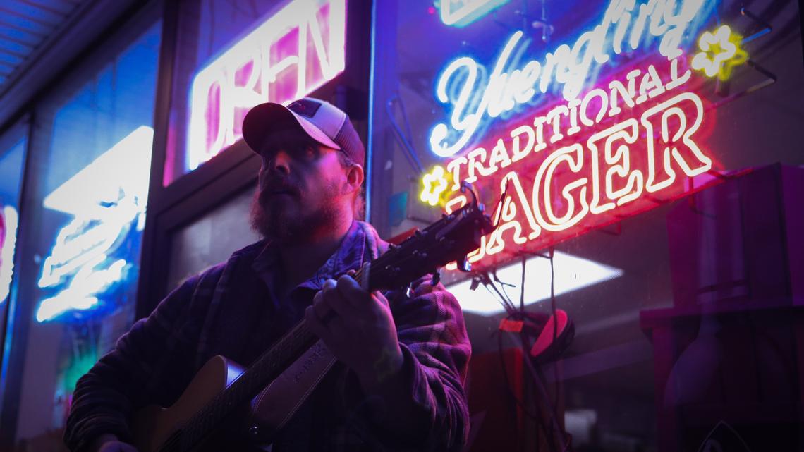 It’s a hybrid wine shop and music venue. And this bar has a popular open mic night.