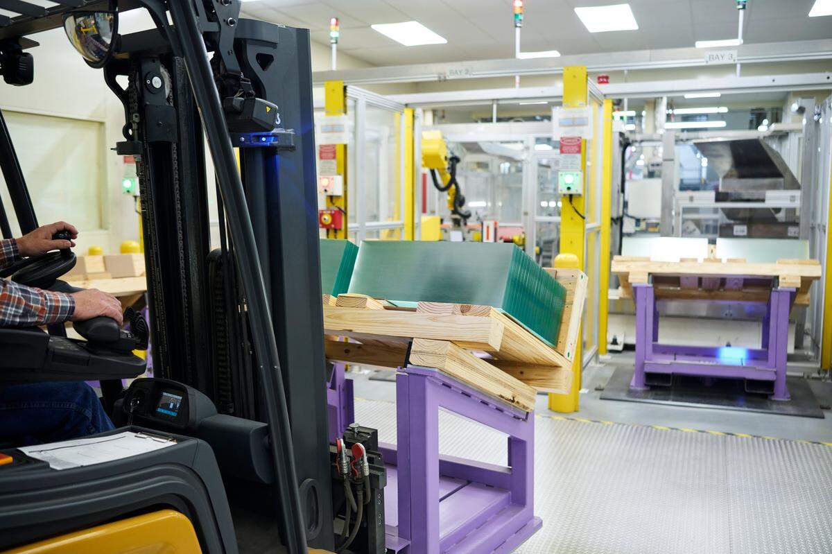 Inside the Corning glass manufacturing facility in Harrodsburg, Ky., after Aug. 6, 2025, when Apple made a $2.5 billion investment to finance the move all of its iPhone and Apple Watch glass production to the plant.