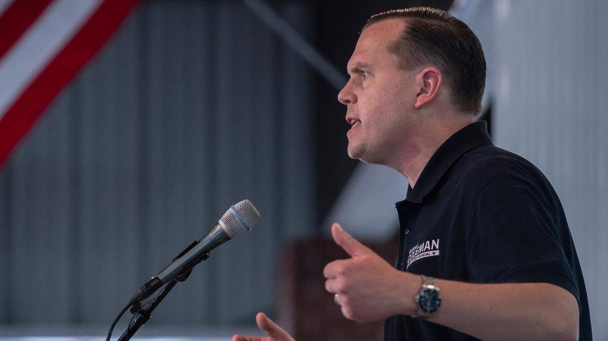 Kentucky Attorney General Russell Coleman, seen here in a 2023 photo, issued an opinion Friday on Senate Bill 181, saying the new law limiting communication between public school staff and students doesn’t violate First Amendment rights.
