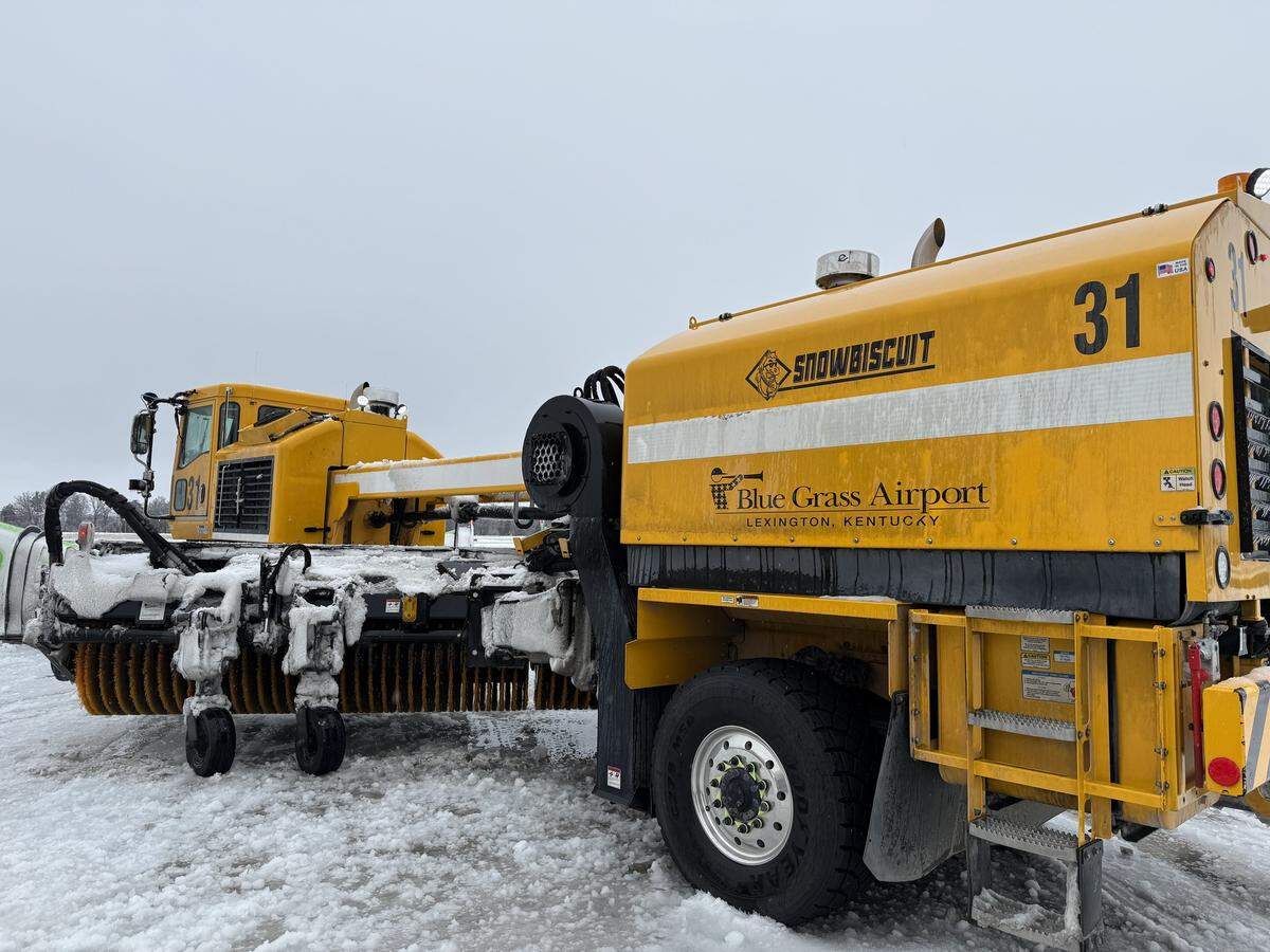 The Blue Grass Airport let voters decide the names of its three snowplows: Man O’ Plow, Snowbiscuit and American Pharsnow.