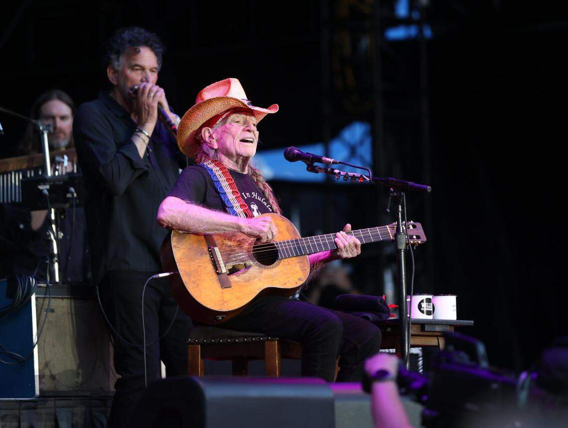 Music legend Willie Nelson opened for Chris Stapleton during “A Concert for Kentucky “ at Kroger Field on April 23, 2022.