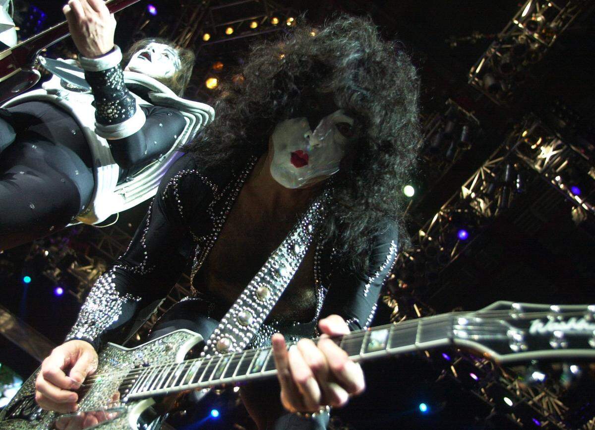 “This is a victory lap. This is the last tour that we will do, and it’s everything we hoped it would be,” said KISS guitarist Paul Stanley, shown here during the group’s last Rupp Arena concert in 2000.