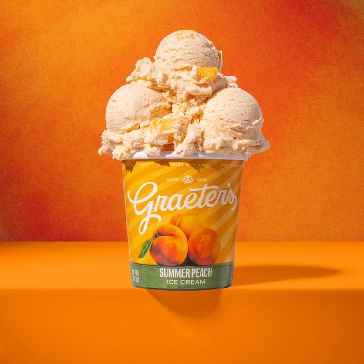 Graeter’s seasonal Summer Peach ice cream flavor will be available while supplies last June through August.