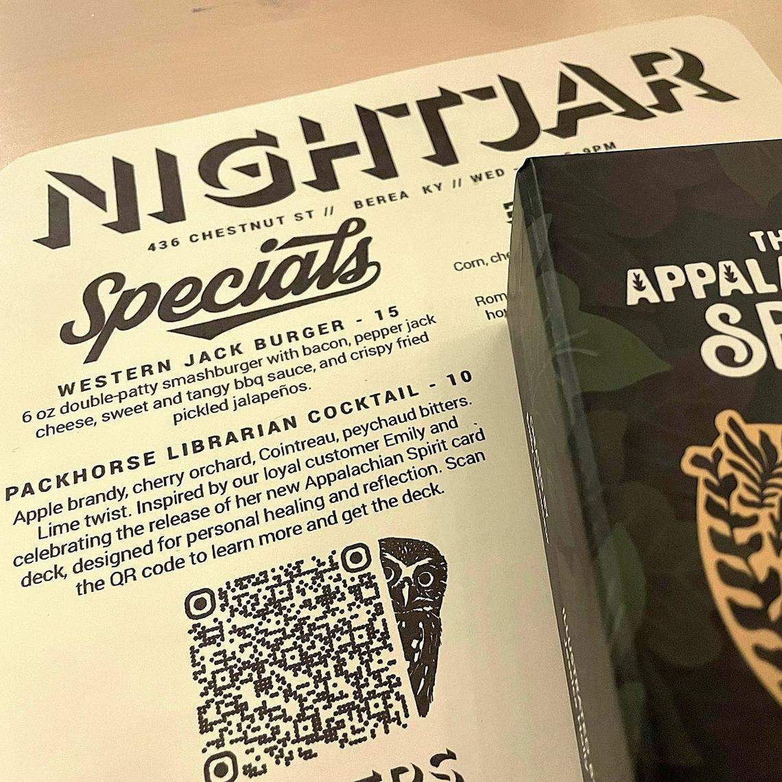 Emily LaDouceur created most of the card deck, ”The Appalachian Spirit,” with illustrations from Jessica Holly at Nightjar, a Berea restaurant. And now there is a drink honoring the deck.