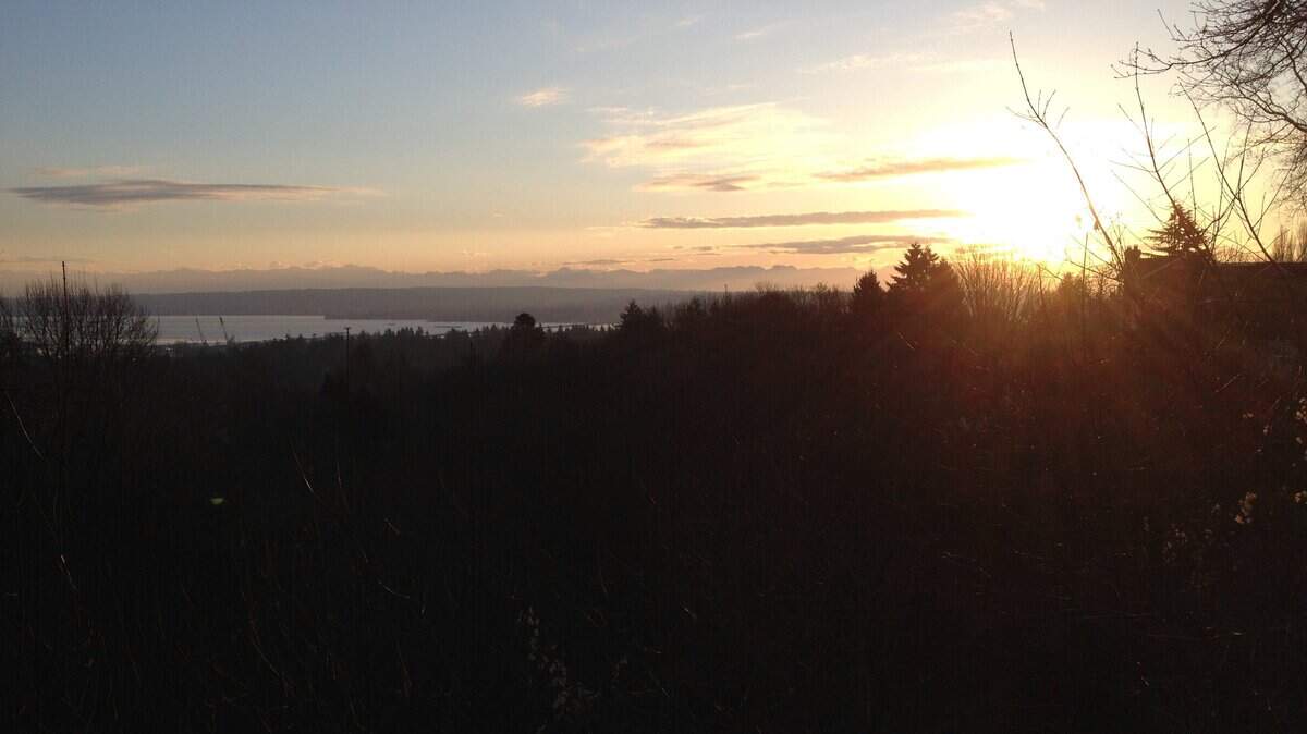 The sunrise in Seattle as seen from Louisa Boren Park. A clear morning in winter is something to celebrate.