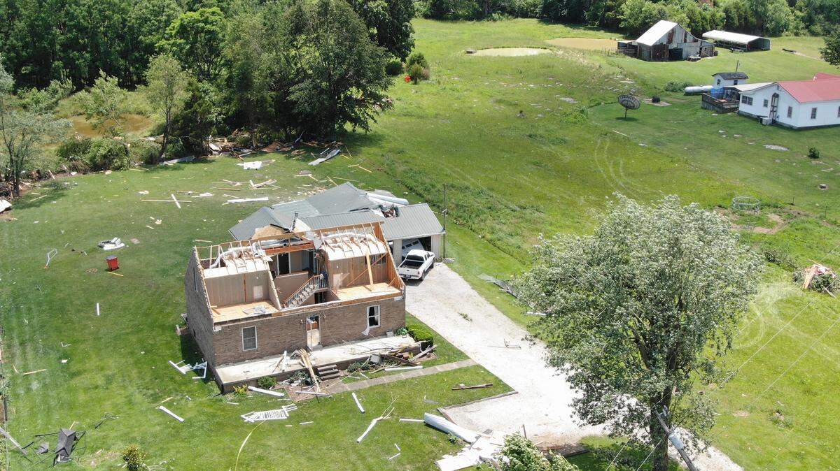 The National Weather Service said an EF-2 tornado damaged a house in Hardin County last weekend.