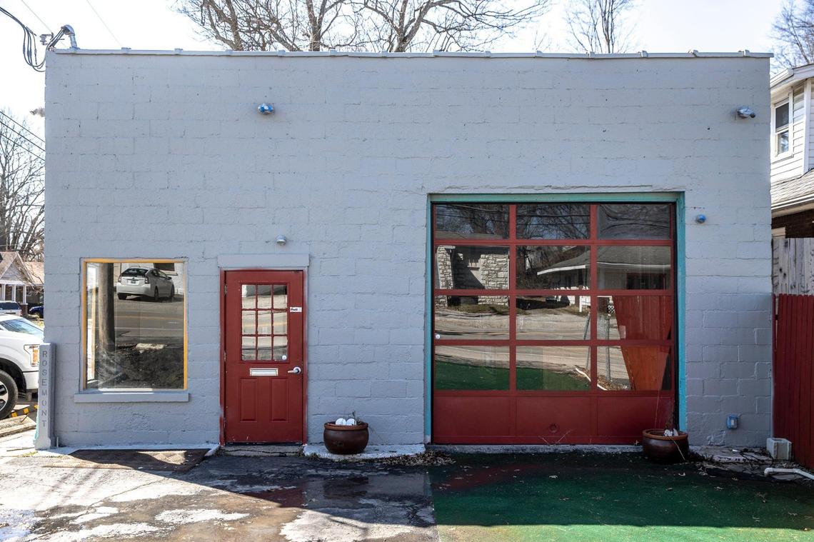 Rosemont Station, which used to be a gas station, will open the garage doors in warmer weather.