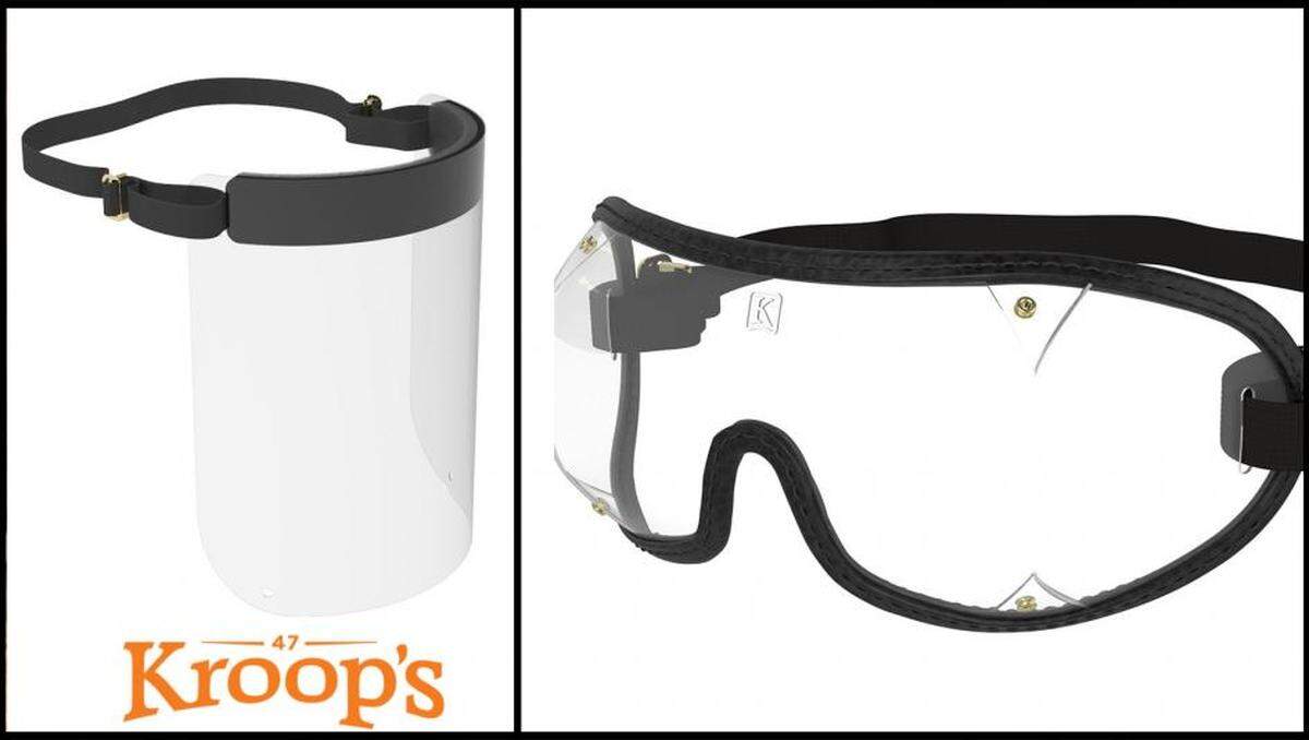 Kroop’s, which makes the goggles that jockeys wear in races, saw a spike in orders for its ventless ones, which are being ordered by the thousands for medical use during the coronavirus pandemic. Now, the company is making face shields, too.
