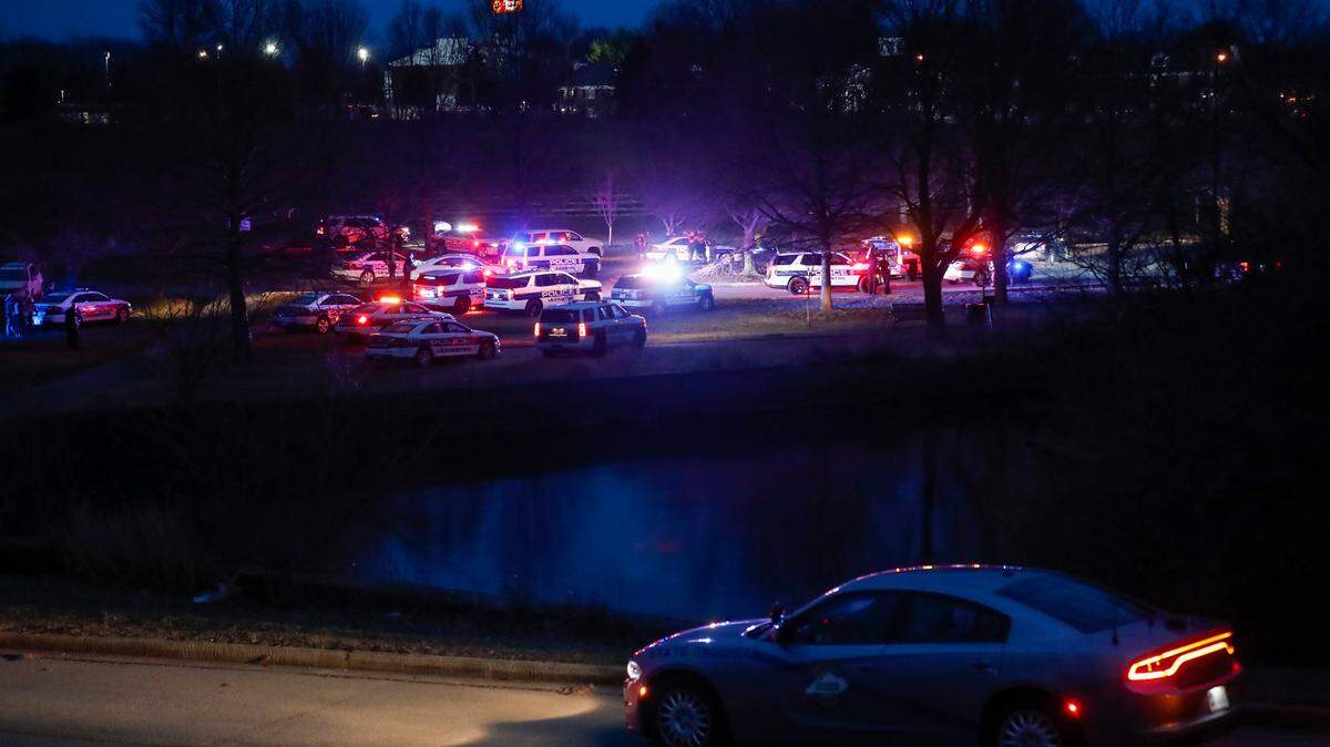 Police were in a standoff with a person in a vehicle at Coldstream Dog Park in Lexington, Ky., Tuesday, February 7, 2023.