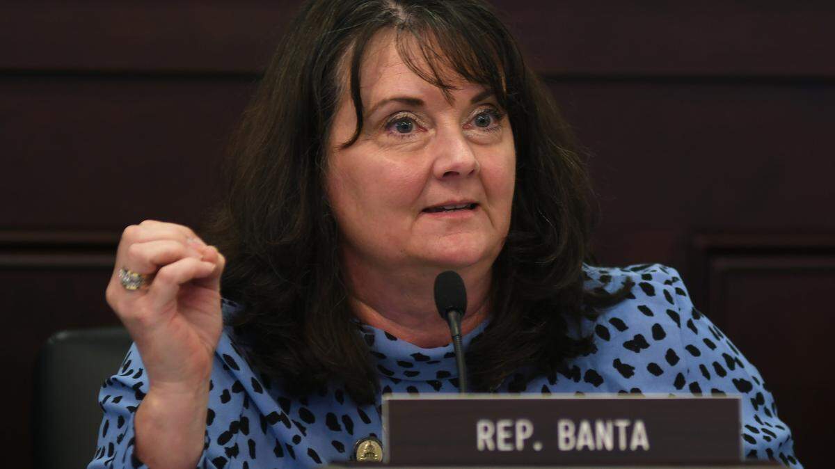 FRANKFORT, June 7, -- Rep. Kim Banta, R-Ft. Mitchell, comments on teacher shortages during a meeting of the Interim Joint Committee on Education.