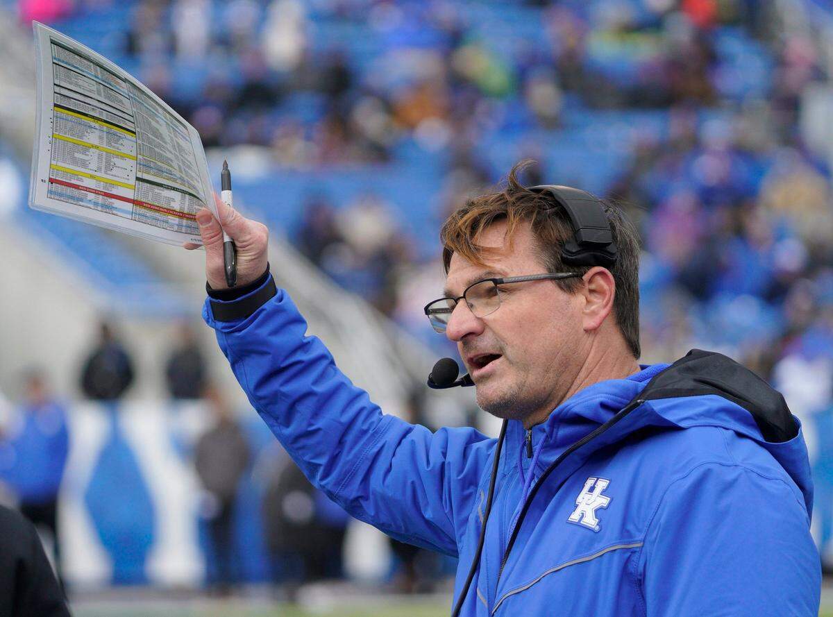 Among the tasks on new offensive coordinator Rich Scangarello’s to-do list is identifying productive players at the wide receiver positions now that Wan’Dale Robinson is gone to the NFL.