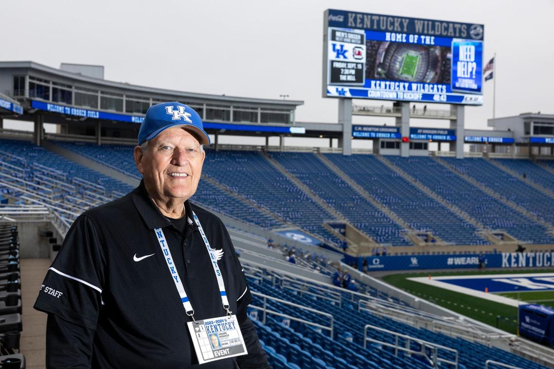 Howard McKenzie started working for UK Athletics on football game days at Stoll Field in 1963. Now 88, McKenzie still works for UK on football Saturdays at Kroger Field.