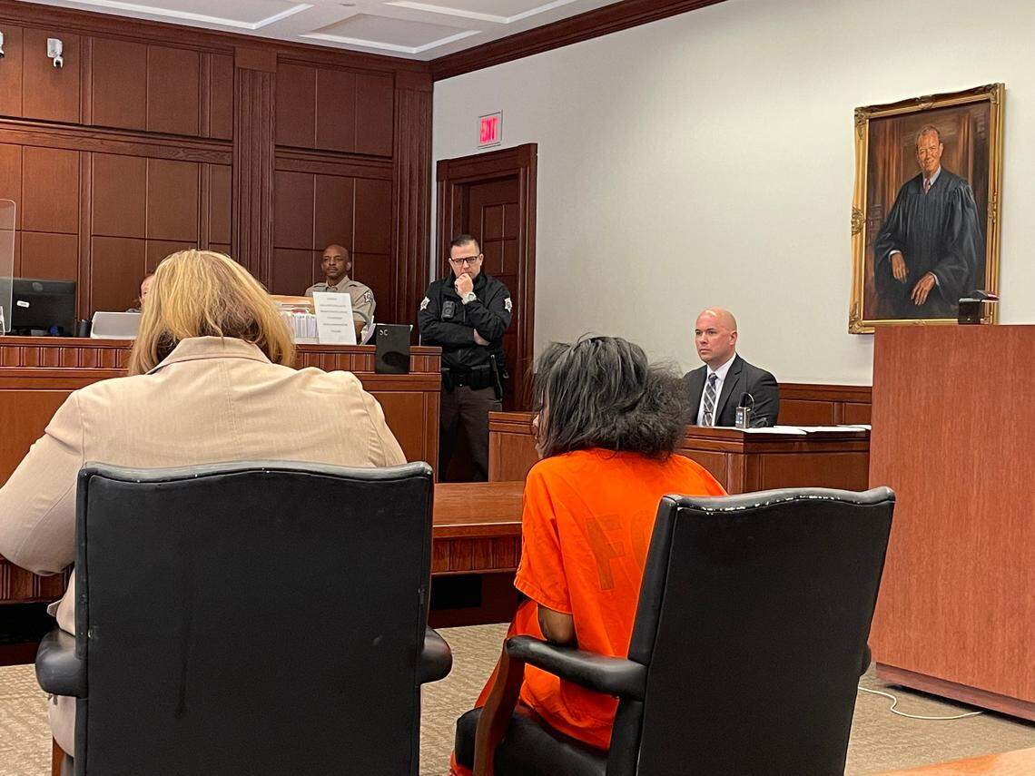 Nikki James, 43, sits alongside her public defender, Bonnie Potter, who heard testimony from Lexington Police Department Detective Joshua Crowe.