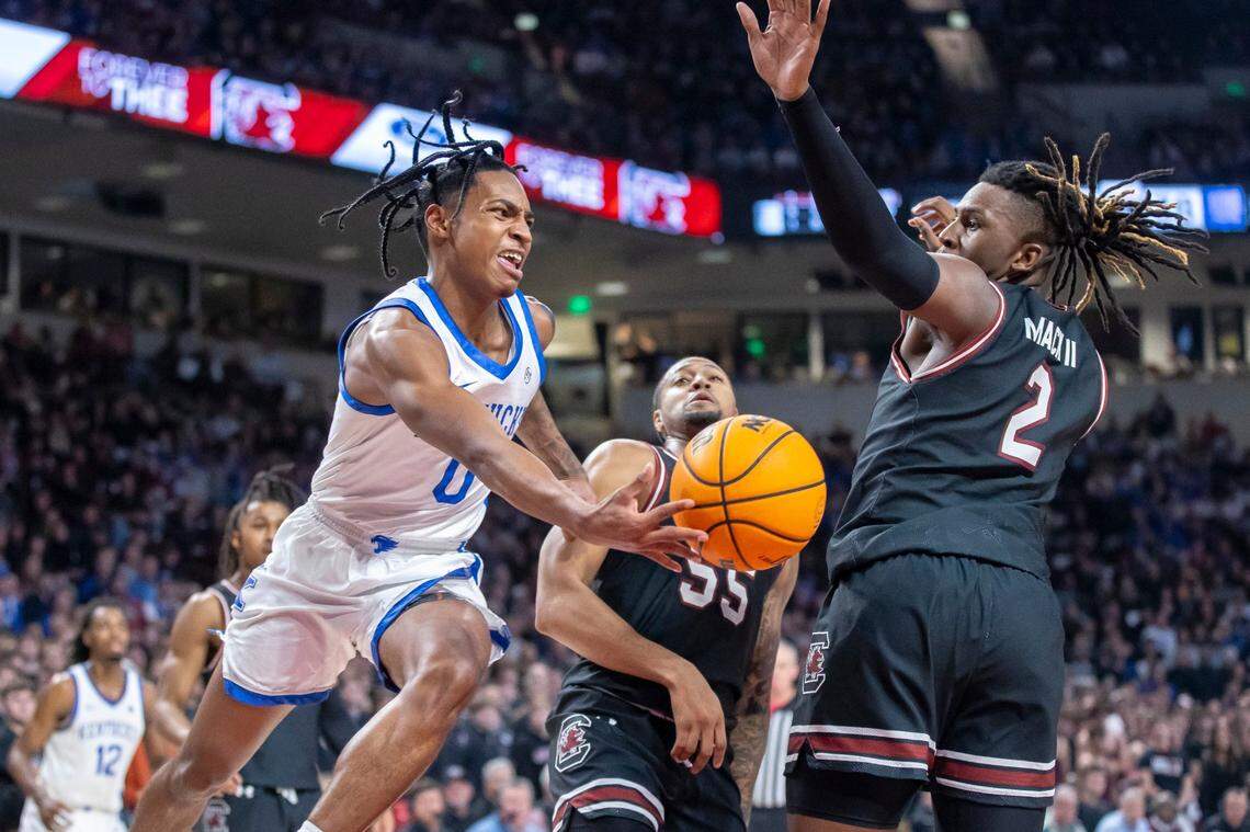 Rob Dillingham and the Kentucky Wildcats suffered a 79-62 loss at South Carolina last week. UK takes a 5-2 SEC record into home games against Florida and Tennessee this week.
