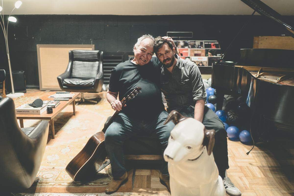 The late John Prine with his eldest son, Jody Whelan. Whelan has taken over running the record label Prine co-founded, Oh Boy Records, now that both founders are gone.