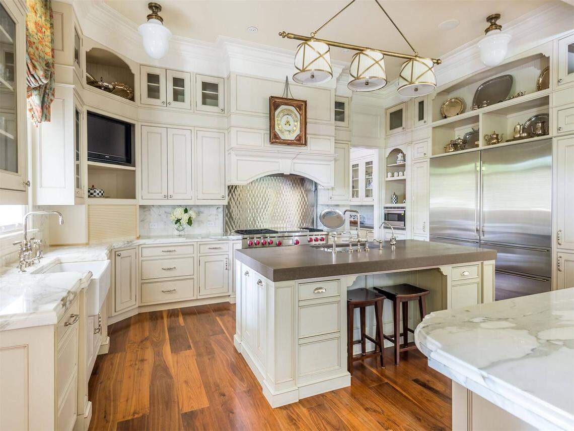 A view of the kitchen of the house at 56 Avenue of Champions, which is for sale in a sealed-bid auction with a minimum bid of $3.7 million.