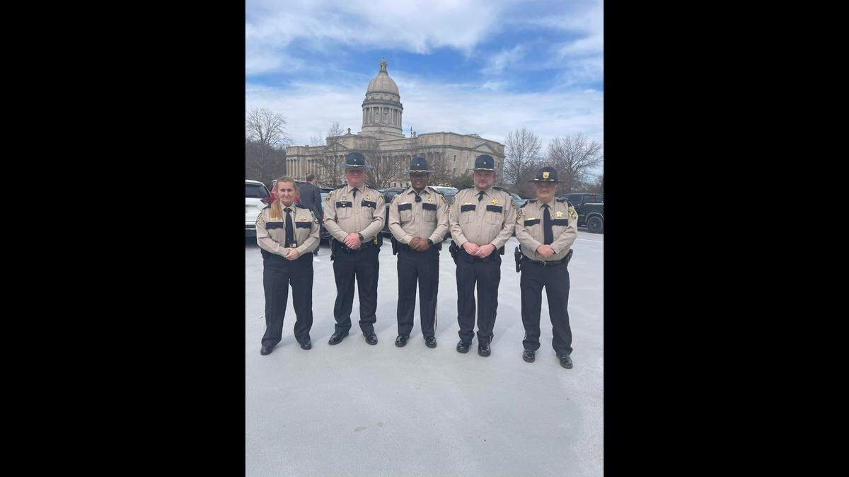 Pictures below is (L-R) Russell Co. Constable & KCA Secretary Paula Mann, Fayette Co. Constable & KCA President Wade McNabb, Fayette Co. Deputy Constable Nickolas Hart, Fayette Co. Deputy Constable Sidney Covey, & Oldham Co. Constable Mike Saylor. Also in attendance was Oldham Co. Constable Barry Wilding and Boyle Co. Constable Dennis Curtsinger (not pictured).
