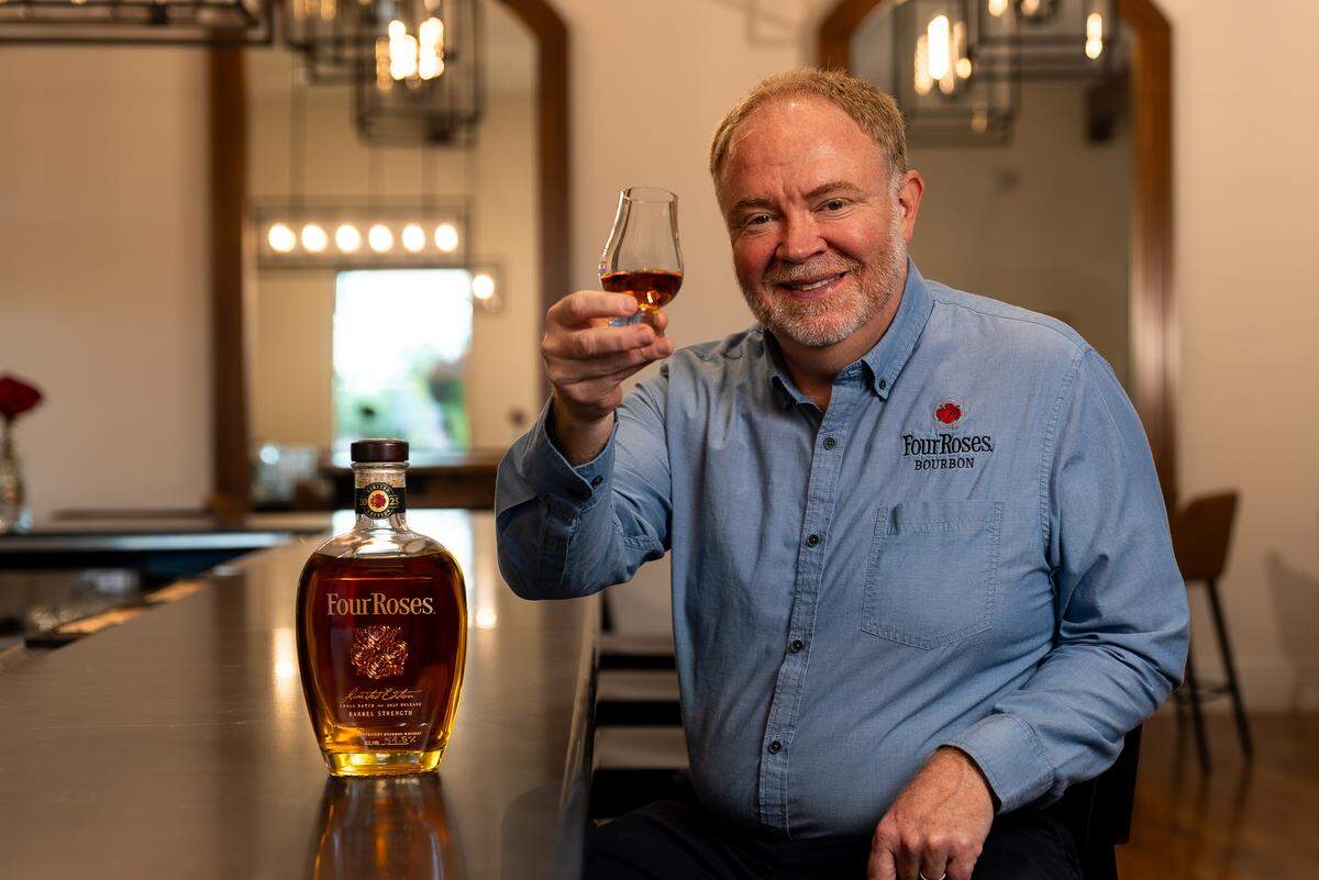 Four Roses master distiller Brent Elliott selected this year’s Four Roses Small Batch Bourbon from four batches of three different recipes. Three are 13 years old, one is 19 years old. The result is fruity and mellow with hints of spice and oak, according to the tasting notes.