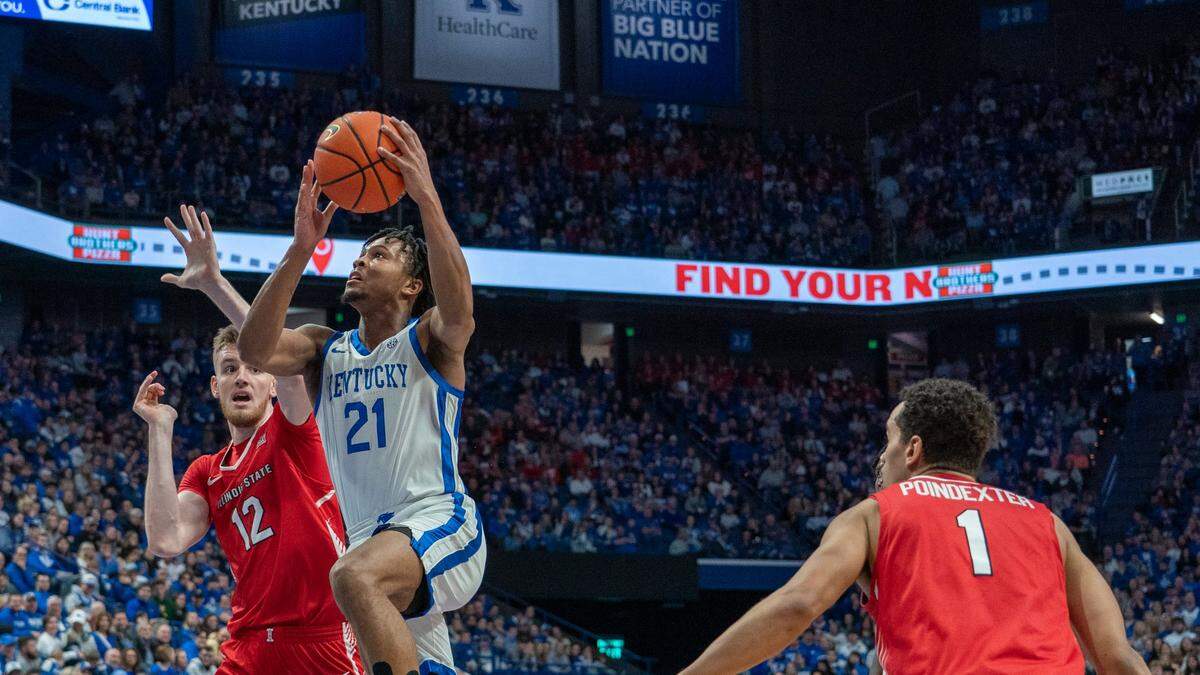 Kentucky’s D.J. Wagner attacks the basket against Illinois State at Rupp Arena on Friday night.