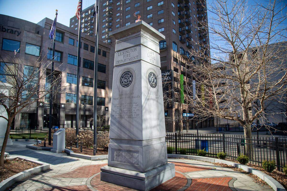 Lexington Fallen Firefighter’s Monument at Phoenix Park. February 13, 2024.
