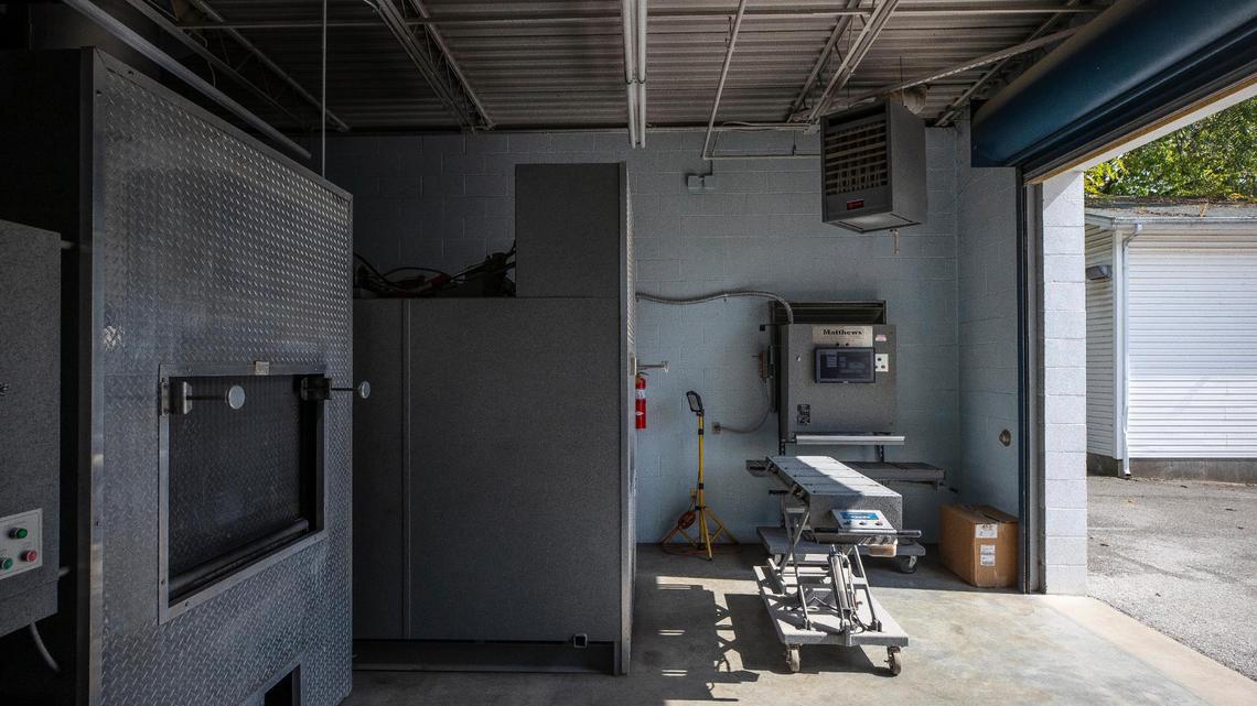 The crematory at the Lexington Cemetery is photographed on the grounds of the cemetery in Lexington, Ky., on Friday, Sept. 29, 2023.