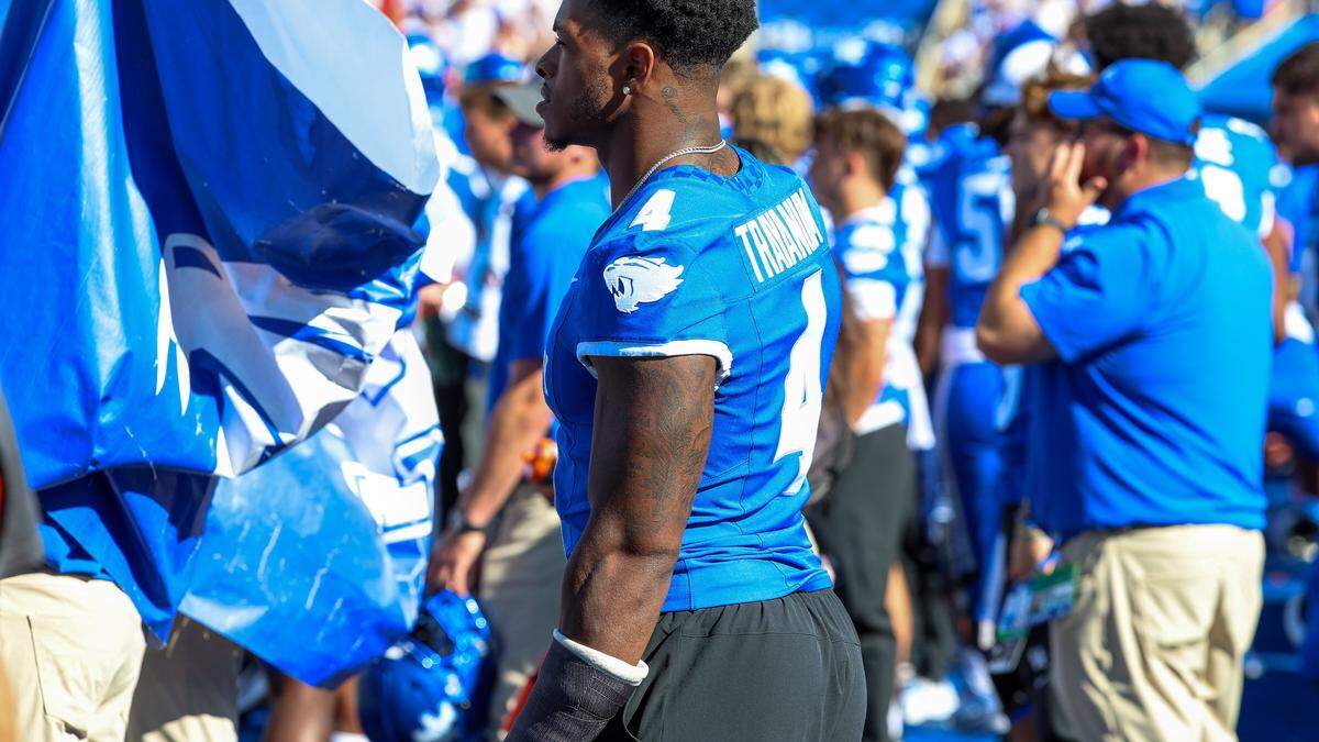 Last season at Kentucky, injuries kept Chip Trayanum (4) mostly on the sidelines. Expected to be the starting running back for Toledo in 2025, Trayanum will be back at Kroger Field Saturday as the Rockets visit UK in the season opener for both teams.