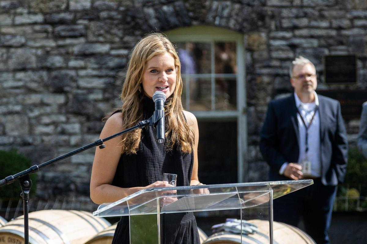 Woodford Reserve Assistant Master Distiller Elizabeth McCall said that the Woodford Reserve family of brands hopes to hit annual sales 2 and a half million cases in five years.