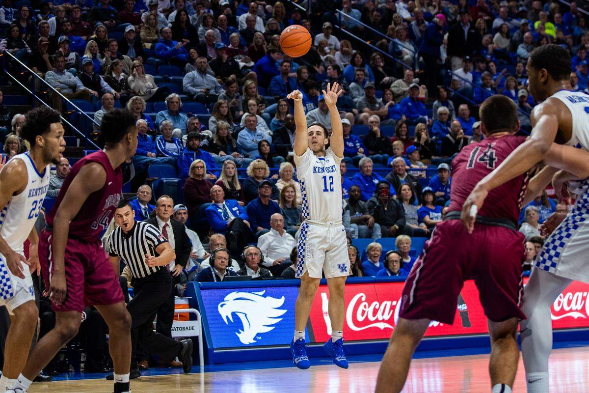 Brad Calipari put up a shot during Kentucky’s exhibition game against Transylvania last season.